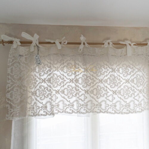 Mantovana in pizzo Arabesque Vintage Fango 160x55