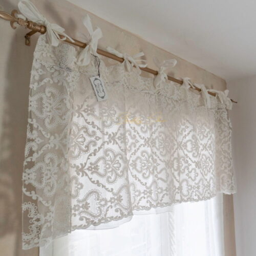 Mantovana in pizzo Arabesque Vintage Fango 160x55 Chez Moi