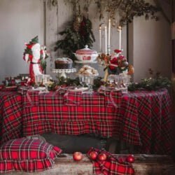 tovaglia tartan madison avenue blanc mariclo