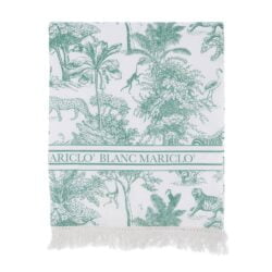 Telo mare con stampa animali verde blanc mariclo