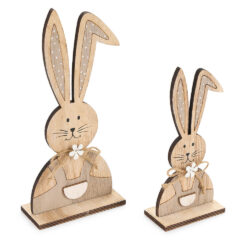 coppia di coniglietti in legno