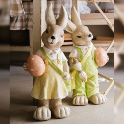 Lapins de Pâques Nuvole di Stoffa H 46 cm