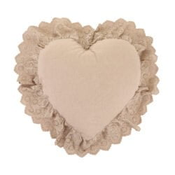 cuscino cuore balza in pizzo sangallo