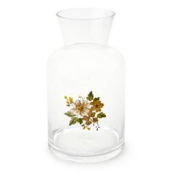 vaso in vetro con fiori stampati