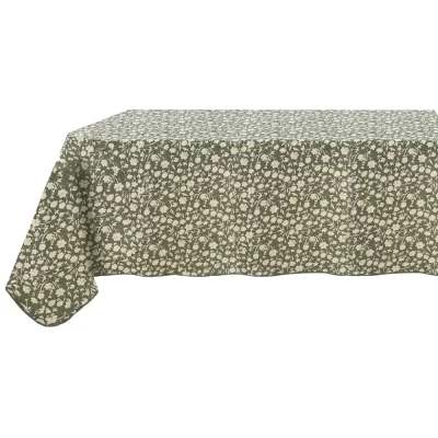 Housse de table en coton vert Floral Impression 150x150