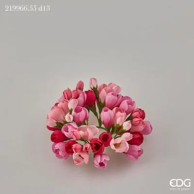 Corona crochi rosa 13 cm EDG