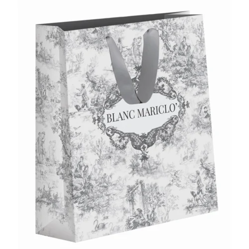 Bolso shopper rígido Toile de Jouy Blanc MariClò