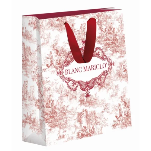 Bolso shopper rígido Toile de Jouy Blanc MariClò