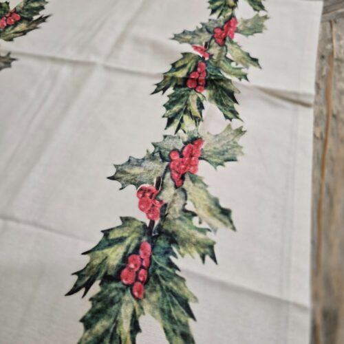 Runner Natalizio L'Atelier 17 Beige con Stampa di Vischio 50x150 7 20251205 190836