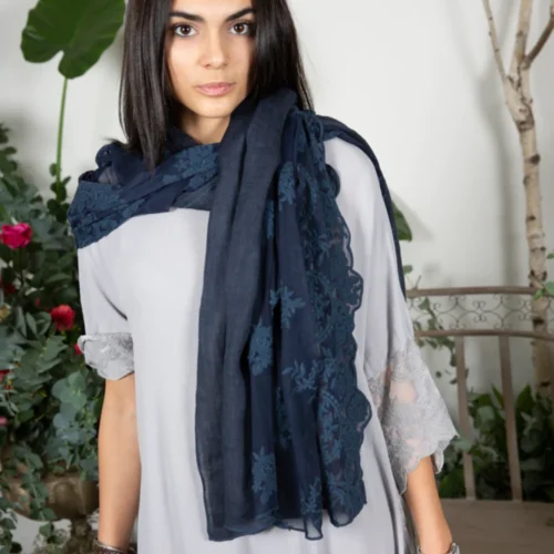 pashmina foulard chiara blu notte chez moi