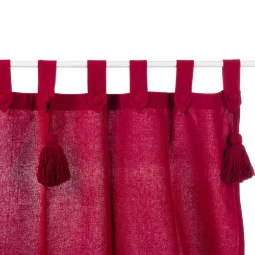 Tenda con passanti e nappe bordeaux Infinity