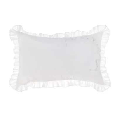 Cuscino ricamato con frill White Diamond Blanc Mariclo 30x50