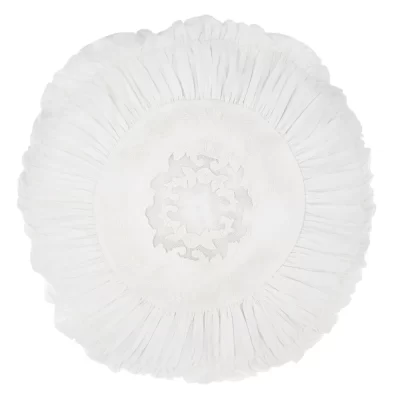 Cuscino tondo in cotone ricamato White Diamond Blanc Mariclo D 50 cm