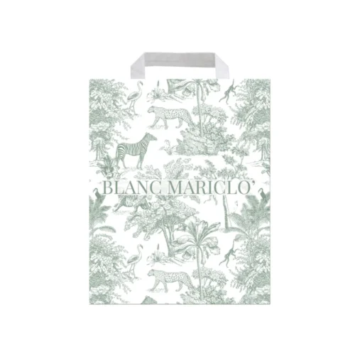 Shopper in carta Jungle verde 32x39 Blanc Mariclo