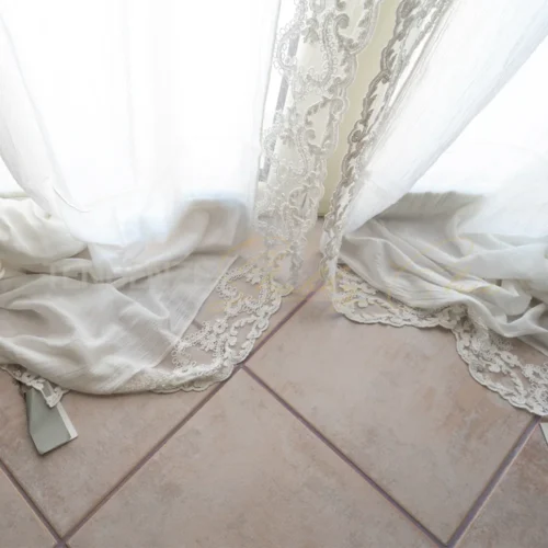 tenda Romantique cornice Arabesque naturale