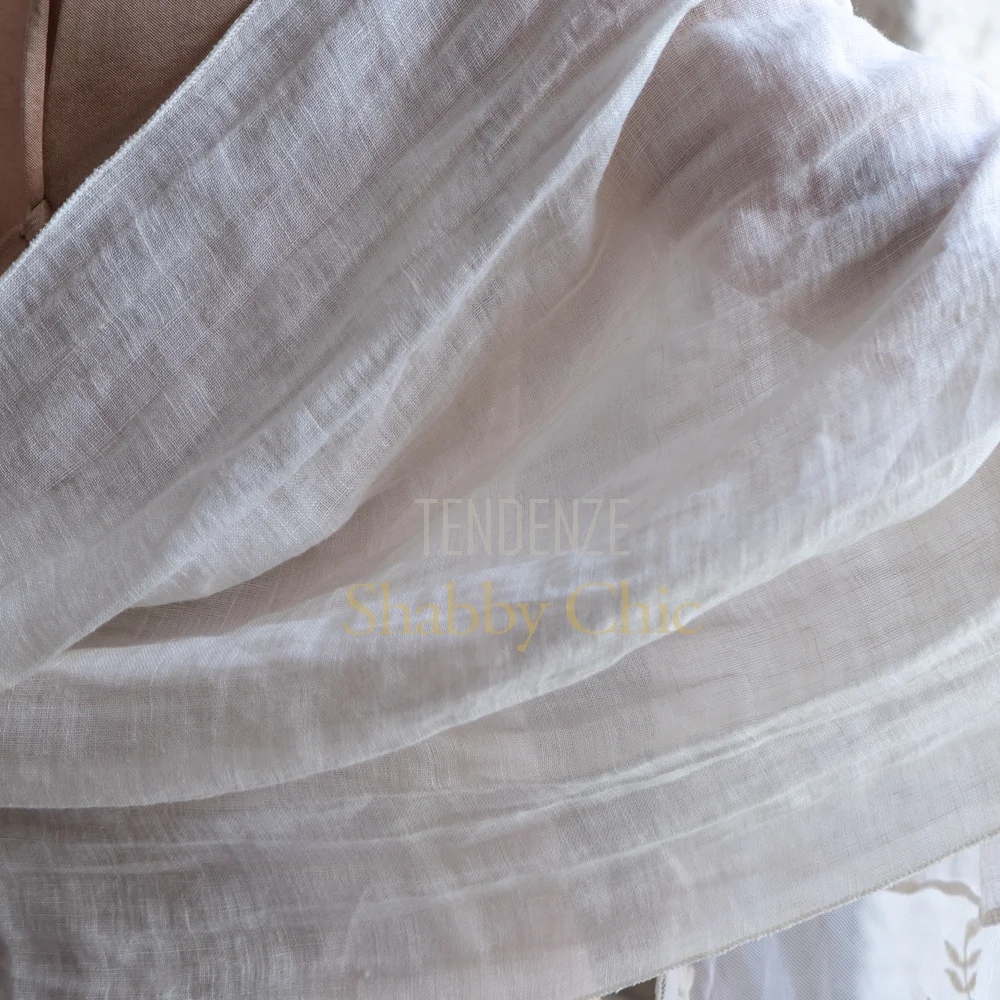 Pashmina en lin et dentelle Caterina Chez Moi Biscotto – Image 6