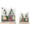 Maison du Père Noël en métal sur socle Blanc Mariclo