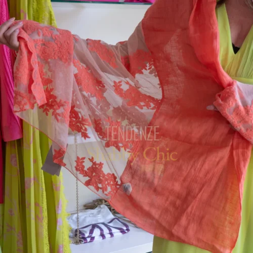 pasmina chiara con pizzo versailles fluo chez moi