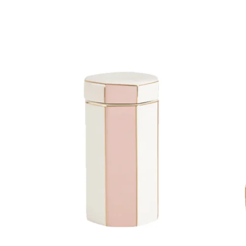 mathilde M set bagno madame de recamier bianco e rosa barattolo con tappo