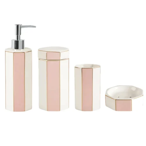 Mathilde M Set Bagno in ceramica Madame de Recamier rosa 4 pezzi