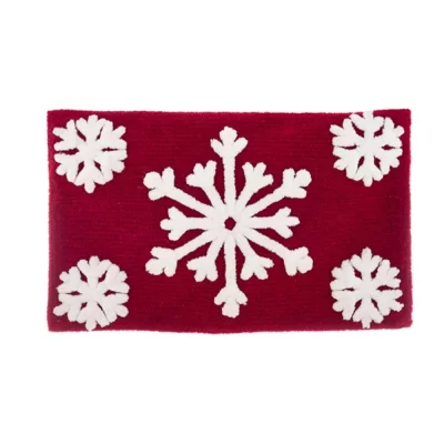 Blanc Mariclo Tappeto bagno natalizio rosso con fiocchi di neve