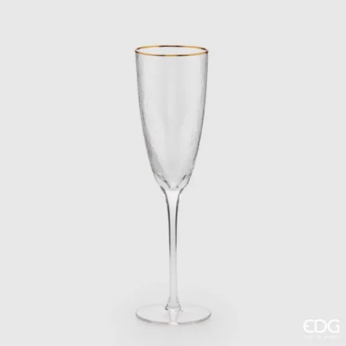EDG Enzo De Gasperi flute in vetro e bordino dorato