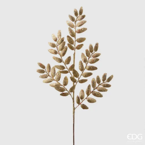 Enzo Enzo Enzo De Gasperi decorazioni floreale dorata ramo con foglie dorate e glitter alto 66 cm