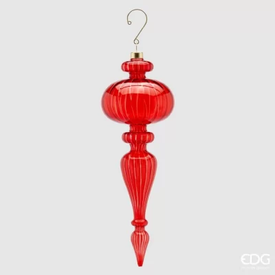 EDG Pendentif décoratif en verre rouge H 25 cm