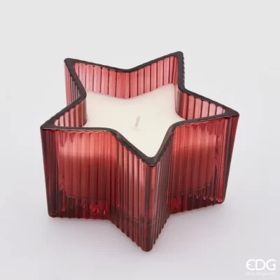 Bougie parfumée étoile rouge EDG en verre 2 tailles