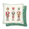 Cuscino schiaccianoci double face frullato tre schiaccianoci della Fantasia Christmas Carol l'altro lato verde con doni natalizi sfoderabile e lavabile