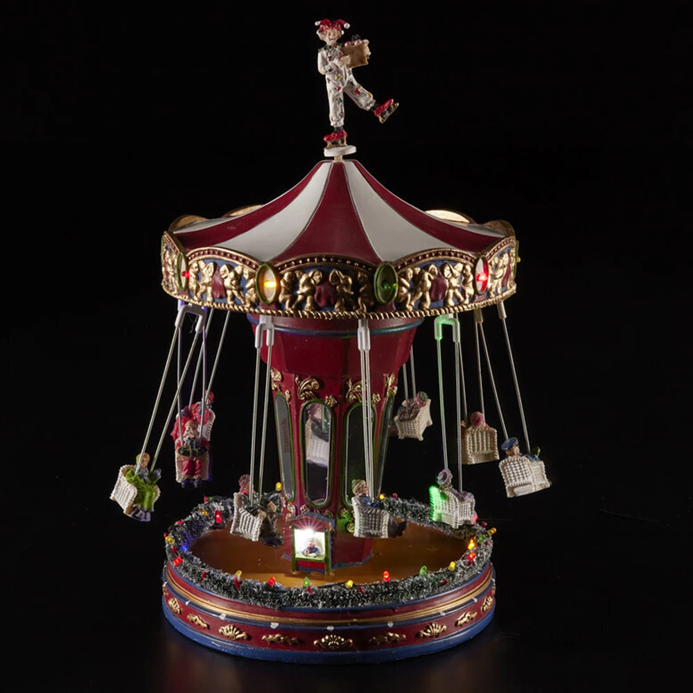 EDG Giostrina natalizia carillon con movimento luci e suoni h 38 cm
