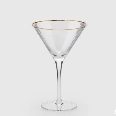EDG Confezione 6 calici da cocktail in vetro Goldrim con bordo dorato