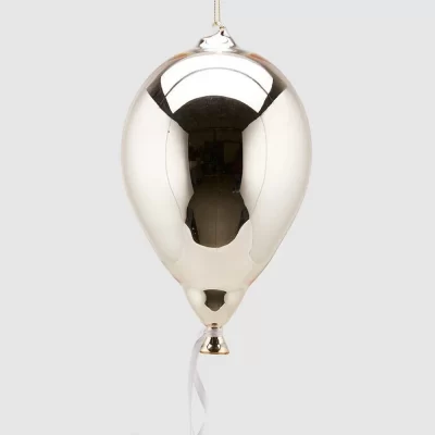 EDG Decorazione in vetro palloncino color platino 2 misure