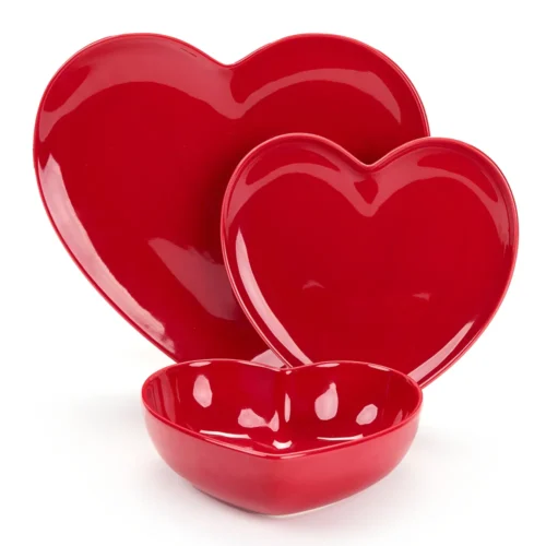 Nuvole di stoffa piatti Rossi a forma di cuore