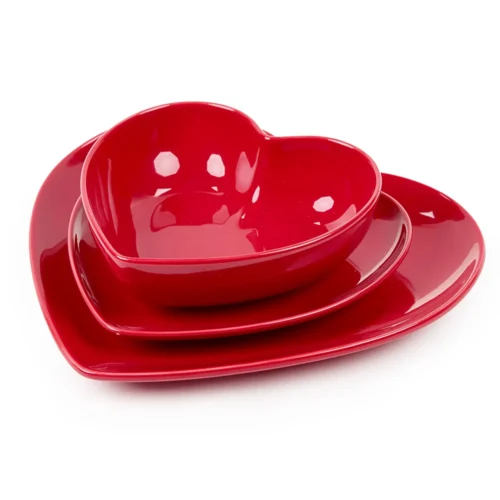 Nuvola di stoffa nuvola di stoffa piatti a forma di cuore rosso