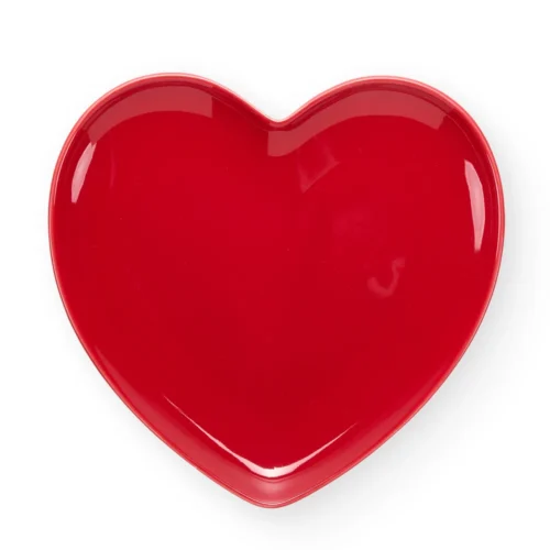 Nuvole di stoffa piatti a forma di cuore rosso