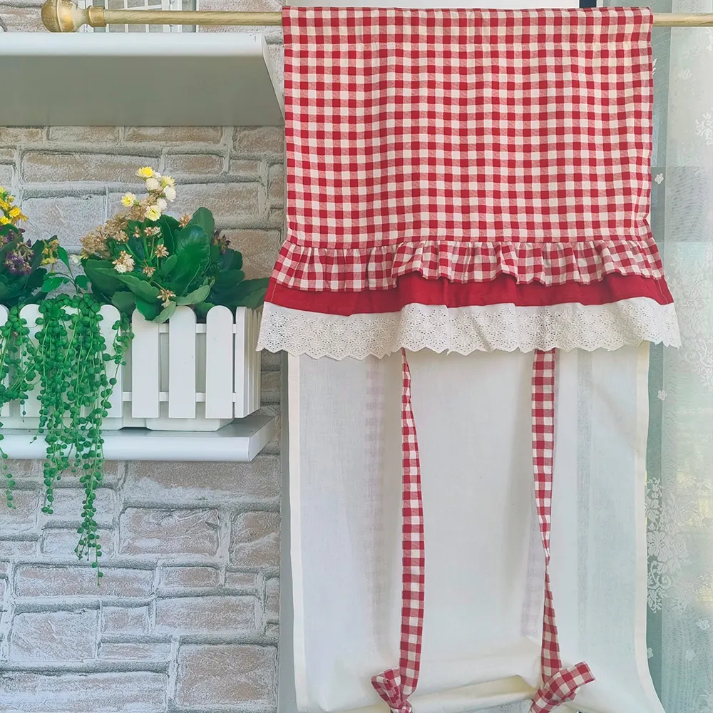 coppia tende country chic love forest rosso