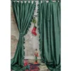L'Atelier 17 Coppia di tende in velluto verde bosco con frill laterale 140x290 A Corte