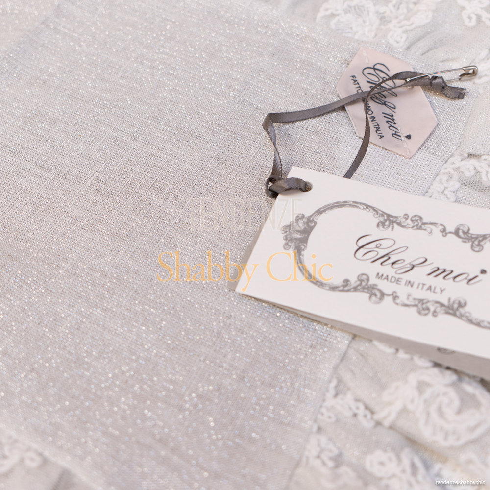 Chez Moi Centrino Carillon Chic con volant in pizzo Corinzio argento 35x48 - immagine 4