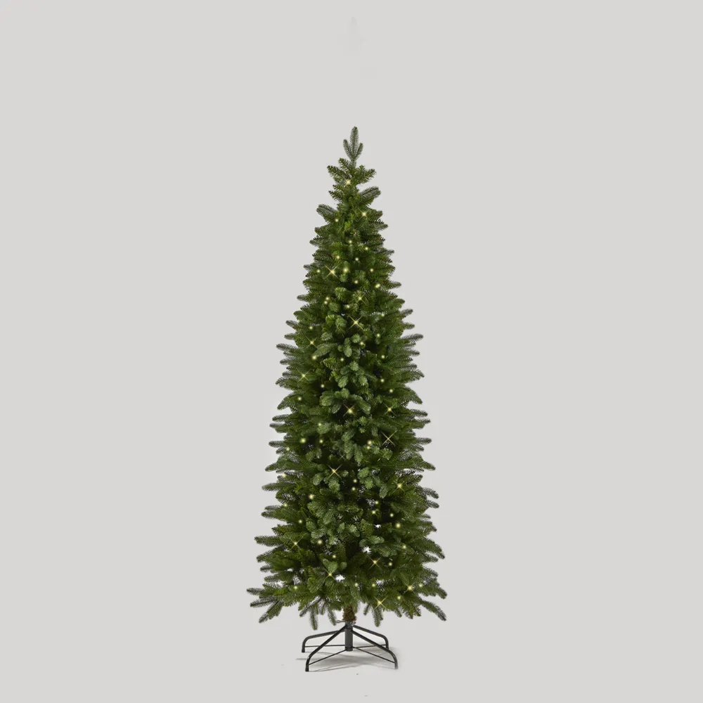 EDG Árbol de Navidad de pino delgado iluminado, altura 180 cm, con 360 LED 2 EDG Árbol de Navidad de pino delgado iluminado, altura 180 cm, con 360 LED - Imagen 2