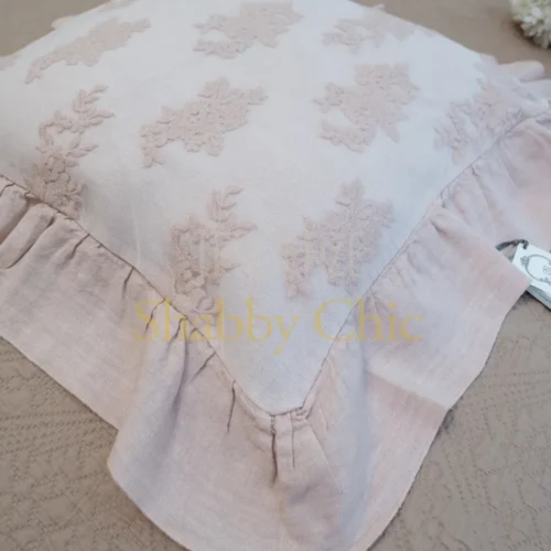 Chez Moi Federa in lino e pizzo Versailles Polvere di Cipria 50x50 8 Chez Moi Federa in lino e pizzo Versailles Polvere di Cipria 50x50 5