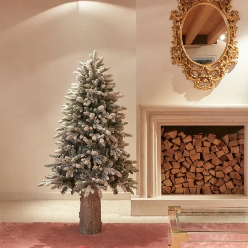 EDG Árbol de Navidad iluminado Pino merano cubierto de nieve Alt. 150 cm con 200 LED