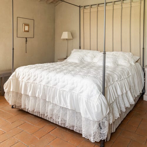 Couette d'hiver Chez Moi Zarina en velours + 2 taies d'oreiller blanc naturel
