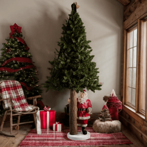 Alternative view of EDG Base de tronco de árbol con Papá Noel