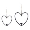 Blanc Mariclò Set de 2 photophores en forme de coeur à suspendre