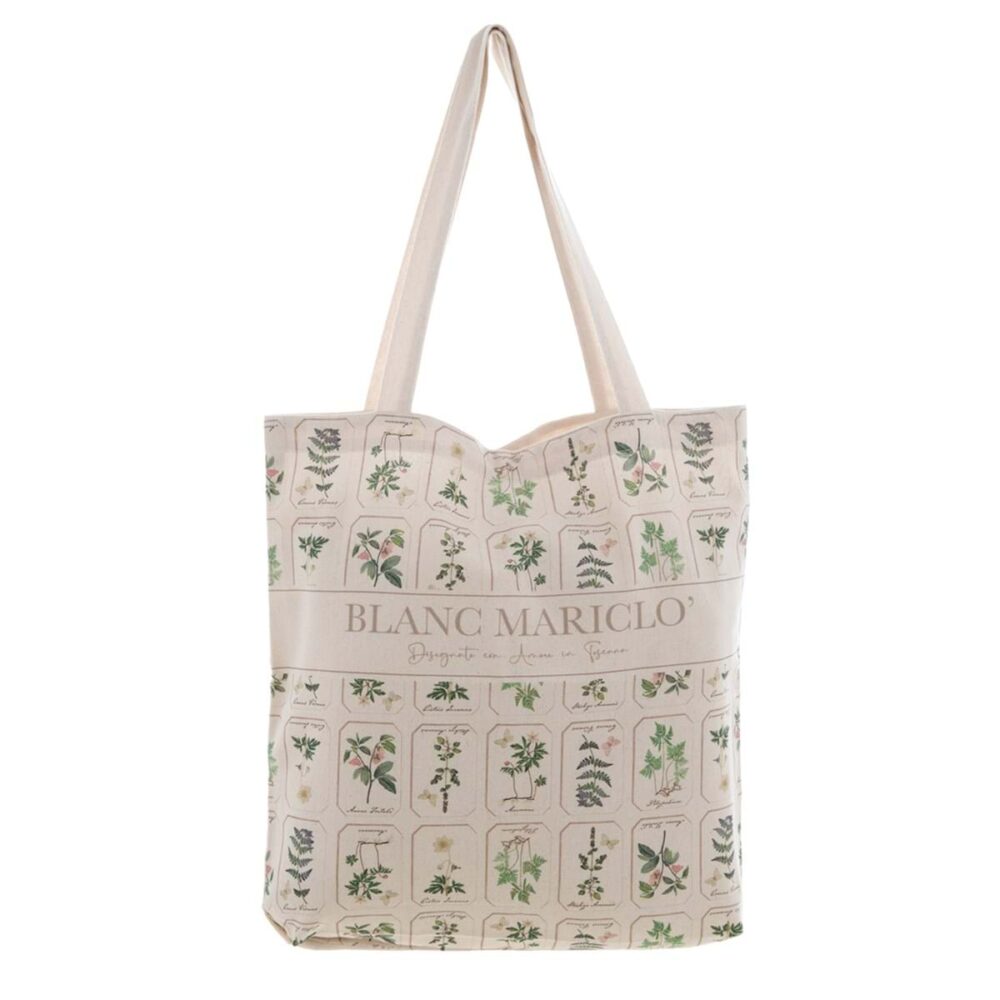 Bolso de algodón con estampado Botanique Blanc Mariclo