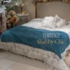 L'Atelier 17 Farah Sommier velours bleu 100x200