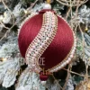 EDG Sfera in vetro con fili di seta Borgogna e perle diametro 12 cm