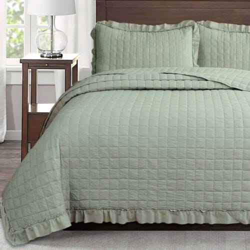 Tendenze Shabby Chic : Amuebla con Blanc Mariclo y sus encantadoras cortinas 2 trapunta matrimoniale verde blanc mariclo 1