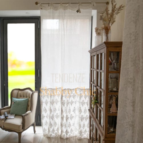 Chez Moi Rideau Rinascimento Flora 140x300 Vintage Fango